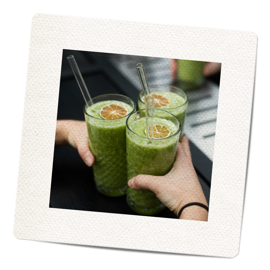 cheering green smoothies